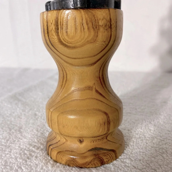 Handmade Antique Style Carved Wood Pepper Mill Pepper  Grinder - Picture 12 of 16